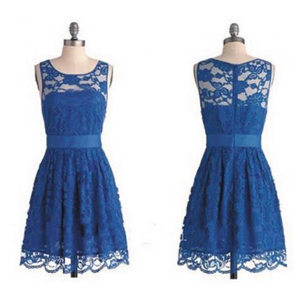 Lace Bridesmaid Dress, Royal Blue B..