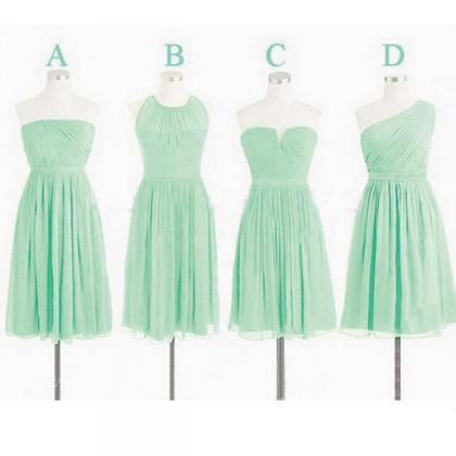 Custom Mint Green Bridesmaid Dresses, Short..