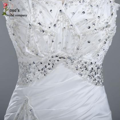 Satin Ivory Vintage Wedding Dress, Mermaid Wedding..