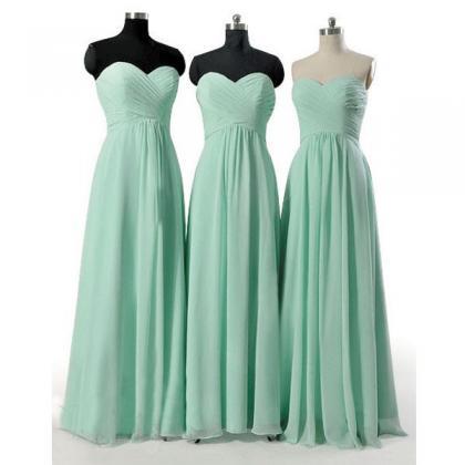 Mint Green Long Bridesmaid Dresses, Custom Made..