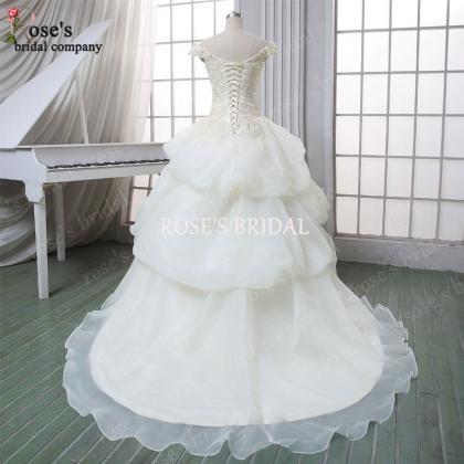 Ivory Wedding Dress, Princesa Wedding Gowns, Cap..