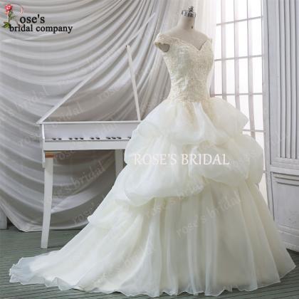 Ivory Wedding Dress, Princesa Wedding Gowns, Cap..