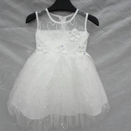 White Flower Girl Dresses, Cute Flower Girl Dress,..