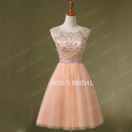 Pink Short Cute Homecoming Dresses, Tulle..