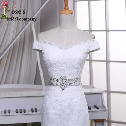 Cap Sleeve Ivory Lace Elegant Wedding Dress,..