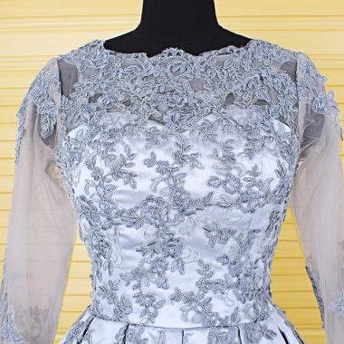 Gray Lace Prom Dress, Short Homecoming Dresses,..