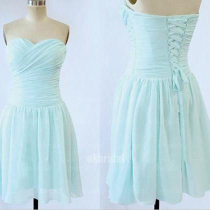 Short Bridesmaid Dress, Blue Bridesmaid Dress,..