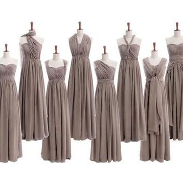 Gray Gradient Bridesmaid Dress, Long Bridesmaid..