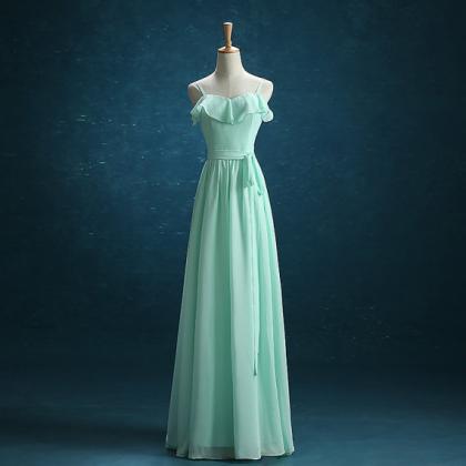 Mint Green Bridesmaid Dress, Chiffon Bridesmaid..