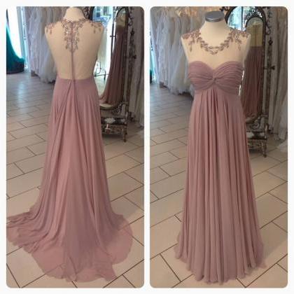 Purple Prom Dress, Long Prom Dress, Chiffon Prom..