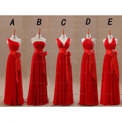 Red Bridesmaid Dresses, Long Bridesmaid Dresses,..