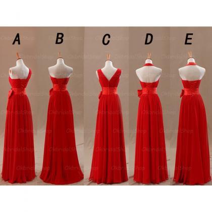 Red Bridesmaid Dresses, Long Bridesmaid Dresses,..