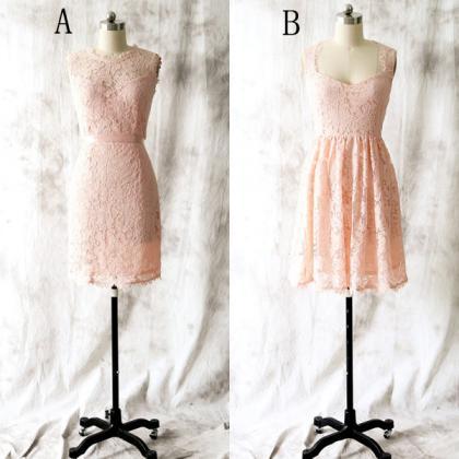 Lace Bridesmaid Dress, Short Bridesmaid Dress,..