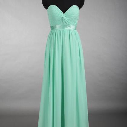 Long Bridesmaid Dress, Mint Green Bridesmaid..
