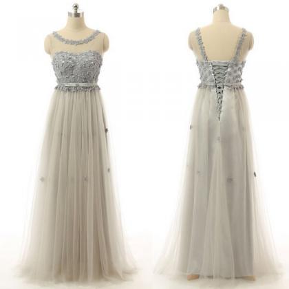 Off Shoulder Prom Dress, Light Gray Prom Dress,..