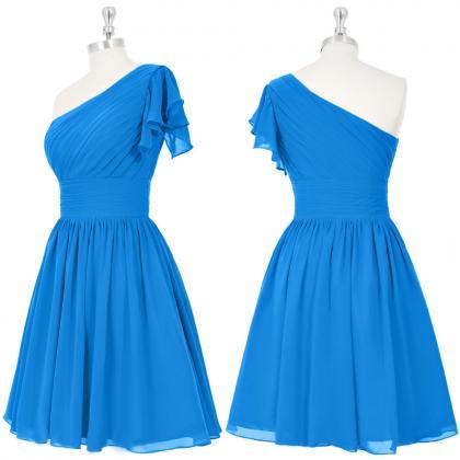 Blue Bridesmaid Dress, Short Bridesmaid Dress,..