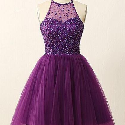 Purple Homecoming Dress, Short Homecoming Dress,..