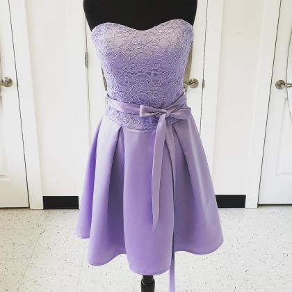 Lavender Bridesmaid Dress, Short Bridesmaid Dress,..