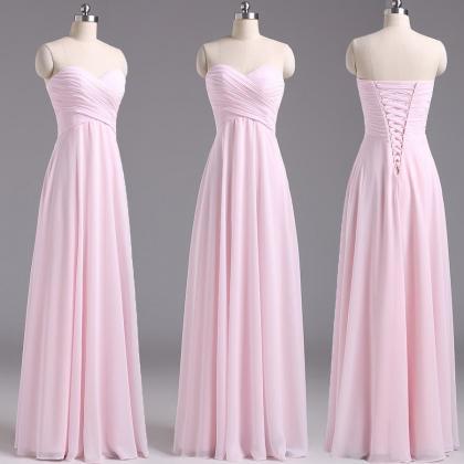 Pink Bridesmaid Dress, Long Bridesm..
