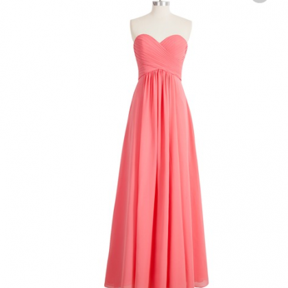 Coral Colored Bridesmaid Dress, Robe Demoiselle D..