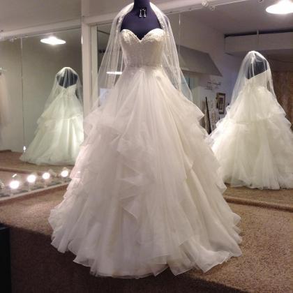 Tiered Wedding Dress, Ivory Wedding Dress, Elegant..