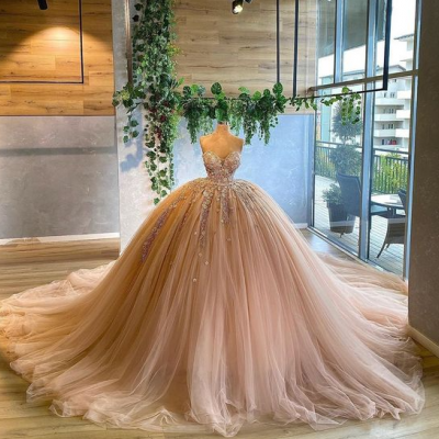 champagne prom dress, ball gown prom dresses, sweetheart neck prom dress, elegant prom dress, 2024 prom dresses, robes de cocktail, prom dresses 2023, luxury prom dress