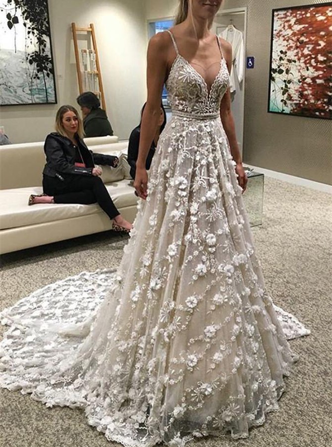 Spaghetti Strap Wedding Dress Silhoutte