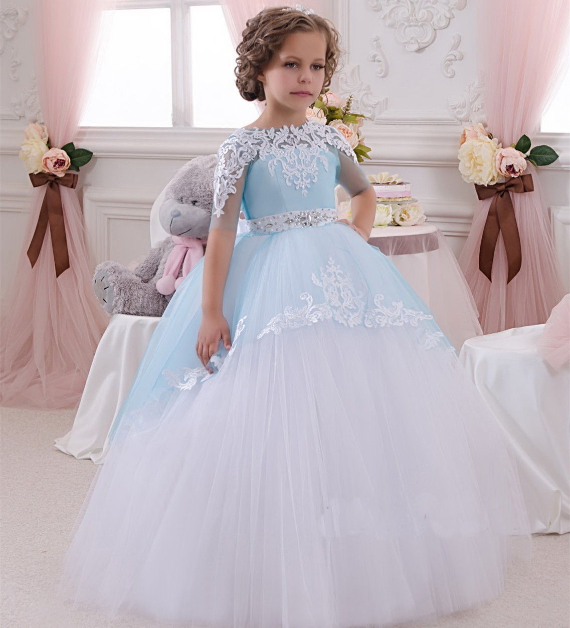 Light Blue Flower Girl Dresses