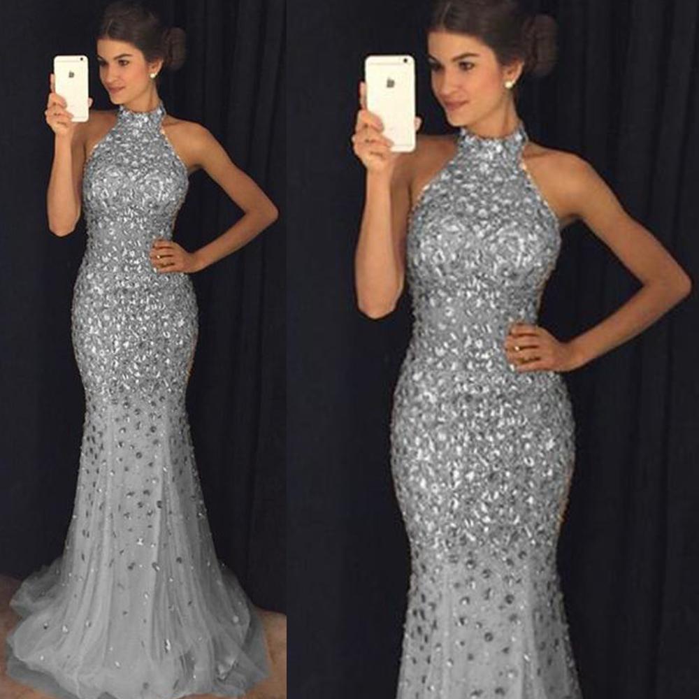 elegant silver evening gowns