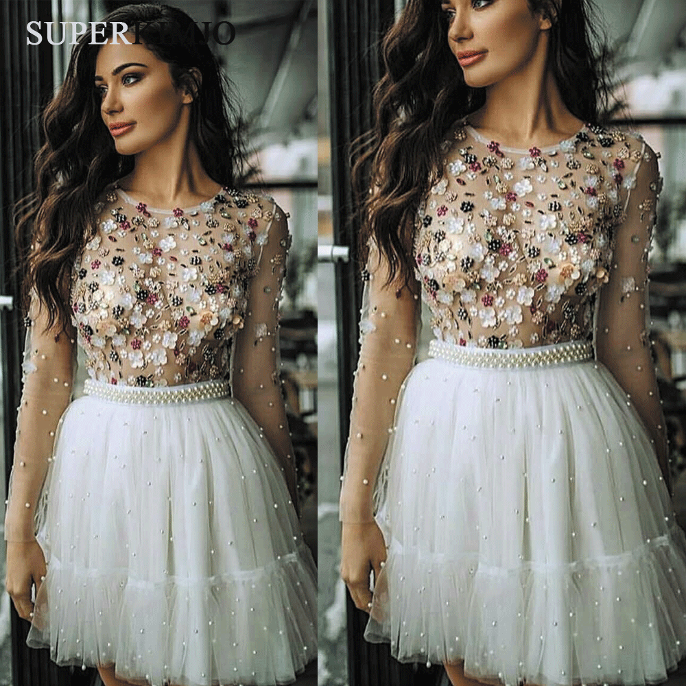 short flower prom dress