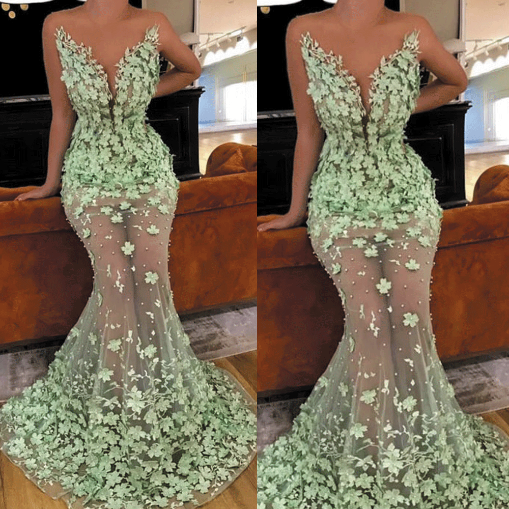 latest peplum lace gown