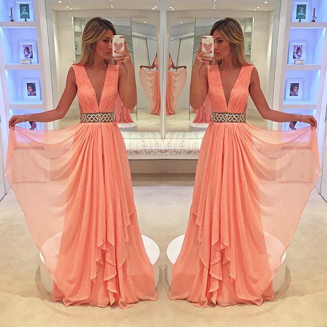 Coral formal dresses cheap Clearance