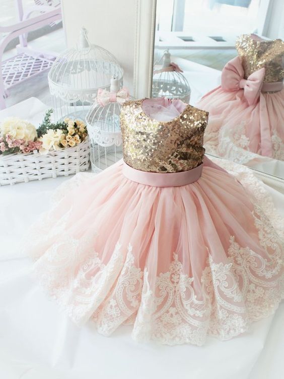 Pink Flower Girl Dress, Baby Girl Birthday Party Dresses, Lace Applique Flower Girl Dress, Kids Prom Dress, Flower Girl Dresses, Vestido De