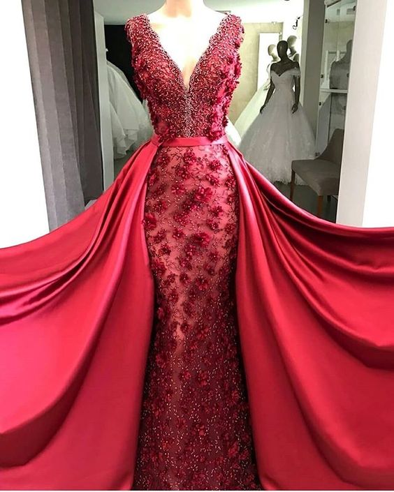 red soiree dresses
