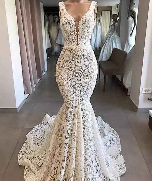 mermaid wedding dress, lace applique wedding dress, wedding gown, cheap bridal dresses, vestido de novia, robe de mariee, elegant wedding dress, wedding dresses for bride, cheap wedding dresses