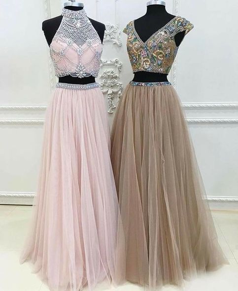2 Piece Prom Dresses, Pink Prom Dresses, Prom Dresses 2022, Vestido De Festa De Longo, Beaded Prom Dresses, Two Piece Prom Dresses, 2023 Vestido