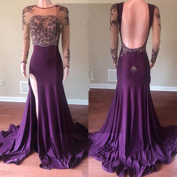 Purple Evening Dress,sexy Formal Dress, Backless Evening Dress, Mermaid Evening Dresses, Evening Gown, Evening Dresses Long, 2022 Evening Dress,