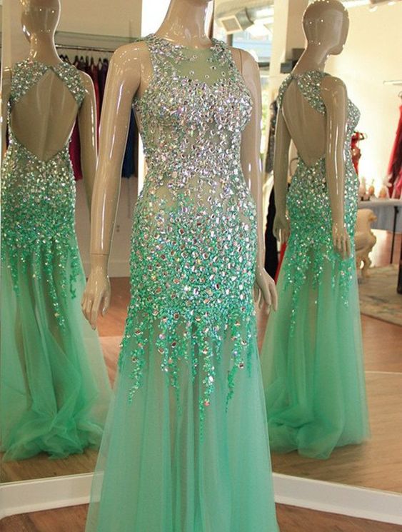 Crystal Evening Dress, Mint Green Evening Dress, Sparkly Evening Dresses, Luxury Evening Dresses, Beaded Evening Dresses, 2023 Evening Gown,