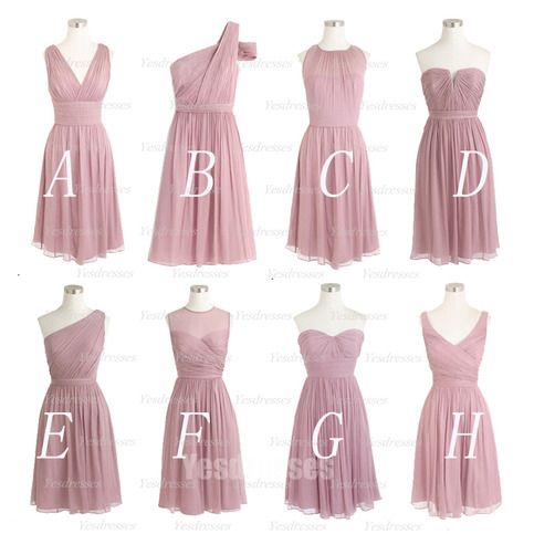 Dusty Pink Bridesmaid Dresses, Wedding Party Dresses, 2022 Bridesmaid Dresses, Mismatched Bridesmaid Dresses, Bridesmaid Dresses Short, Wedding