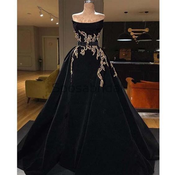 Velvet Prom Dress, Vintage Prom Dresses, Prom Ball Gown, Black Prom Dresses, Prom Dresses 2022 With Overskirt, Detachable Skirt Prom Dresses,