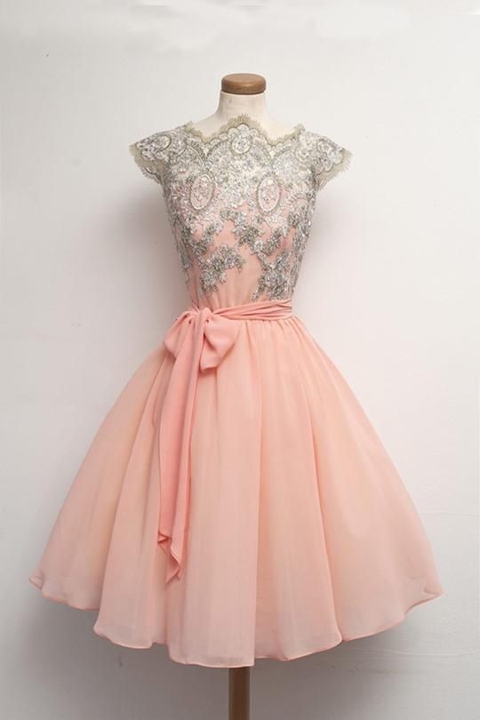 Vintage Prom Dress, Ankle Length Prom Dress, Lace Applique Prom Dress, Pink Prom Dress, Elegant Prom Dresses, Prom Gown, Vestido De Graduacion,