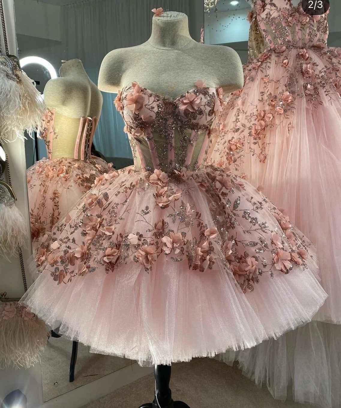 Sweetheart Neck Prom Dress, Prom Ball Gown, Pink Prom Dress, 3d Flowers Prom Dress, Elegant Prom Dress, Vestido De Graduacion, Prom Dresses,