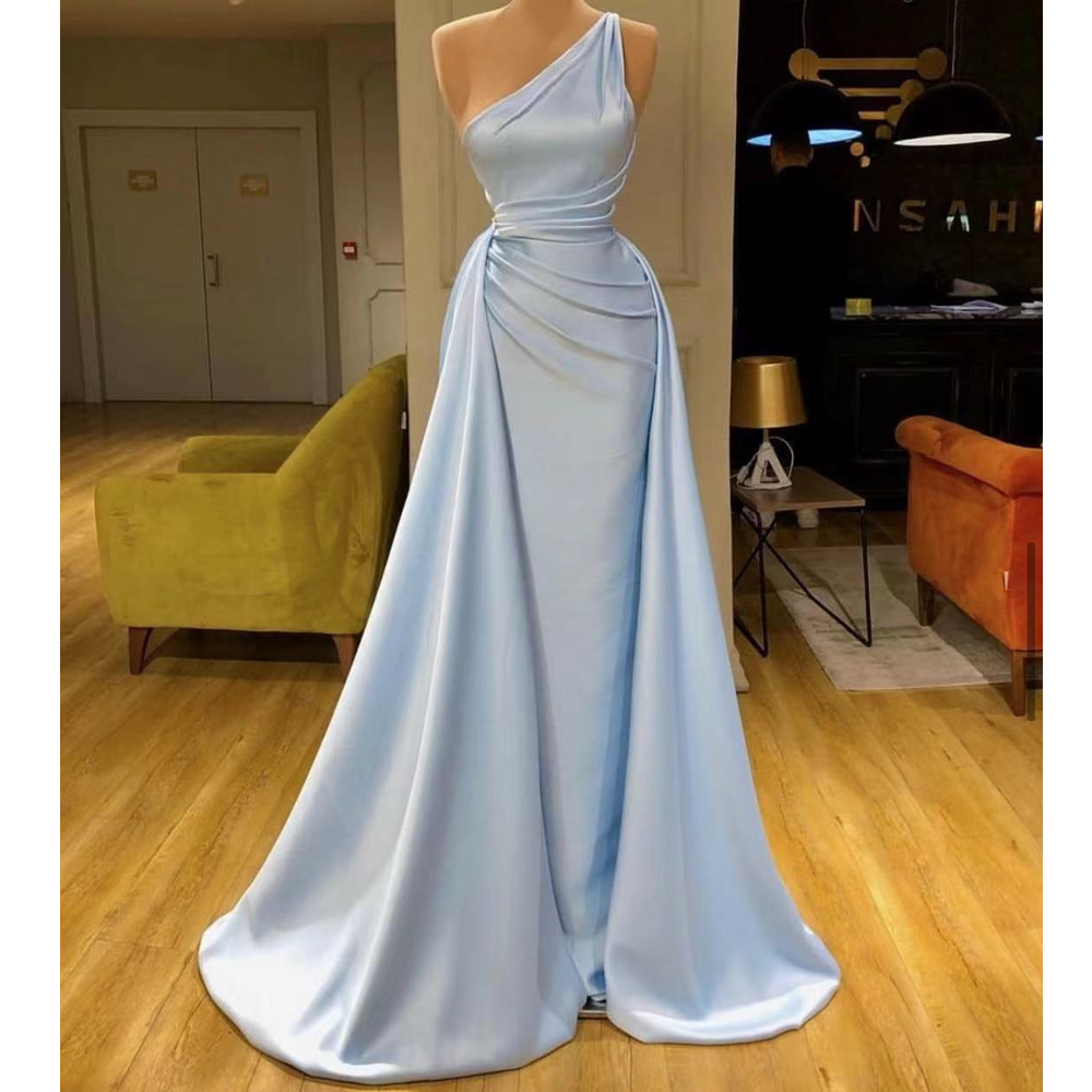 Simple Prom Dress, Detachable Skirt Prom Dresses, Blue Prom Dress, One Shoulder Prom Dresses, Prom Dresses Long, Vestidos De Fiesta, Elegant Prom
