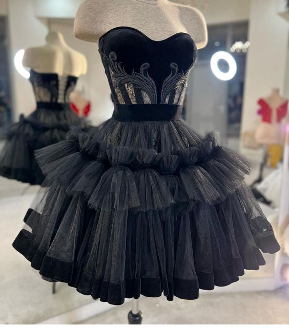 Black Prom Dresses, Vintage Prom Dresses, Tulle Dress, Robes De Cocktail, Lace Applique Prom Dresses, Tiered Prom Dress, Prom Dresses 2025, 2024