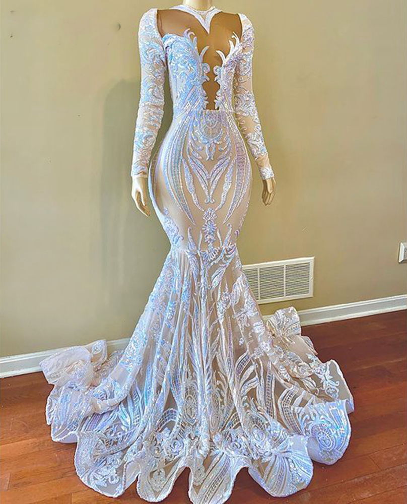 Sparkly Prom Mermaid Prom Dress, Vestidos De Fiesta, Modest Prom Dresses, Evening Dresses Lon on Luulla