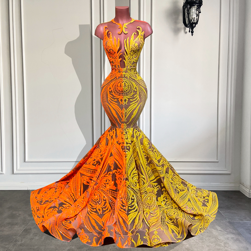 Mermaid Prom Dress, Fashion Prom Dress, 2024 Prom Dresses, Abendkleider, Orange Yellow Prom Dress, Sparkly Prom Dresses, Vestidos De Fiesta,