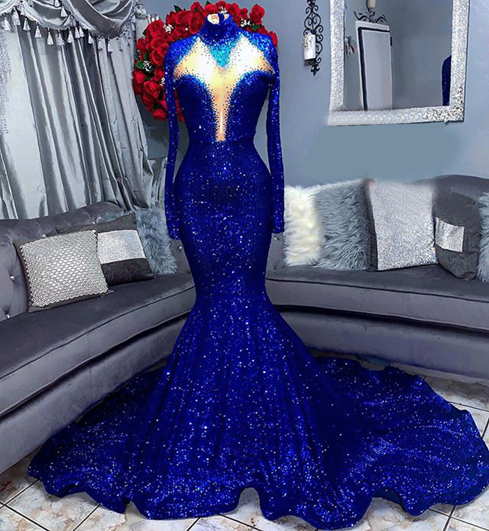 slim fit dress slacks Sparkly Rhinestones Plunging Neck Purple Sequin Mermaid Prom Dress