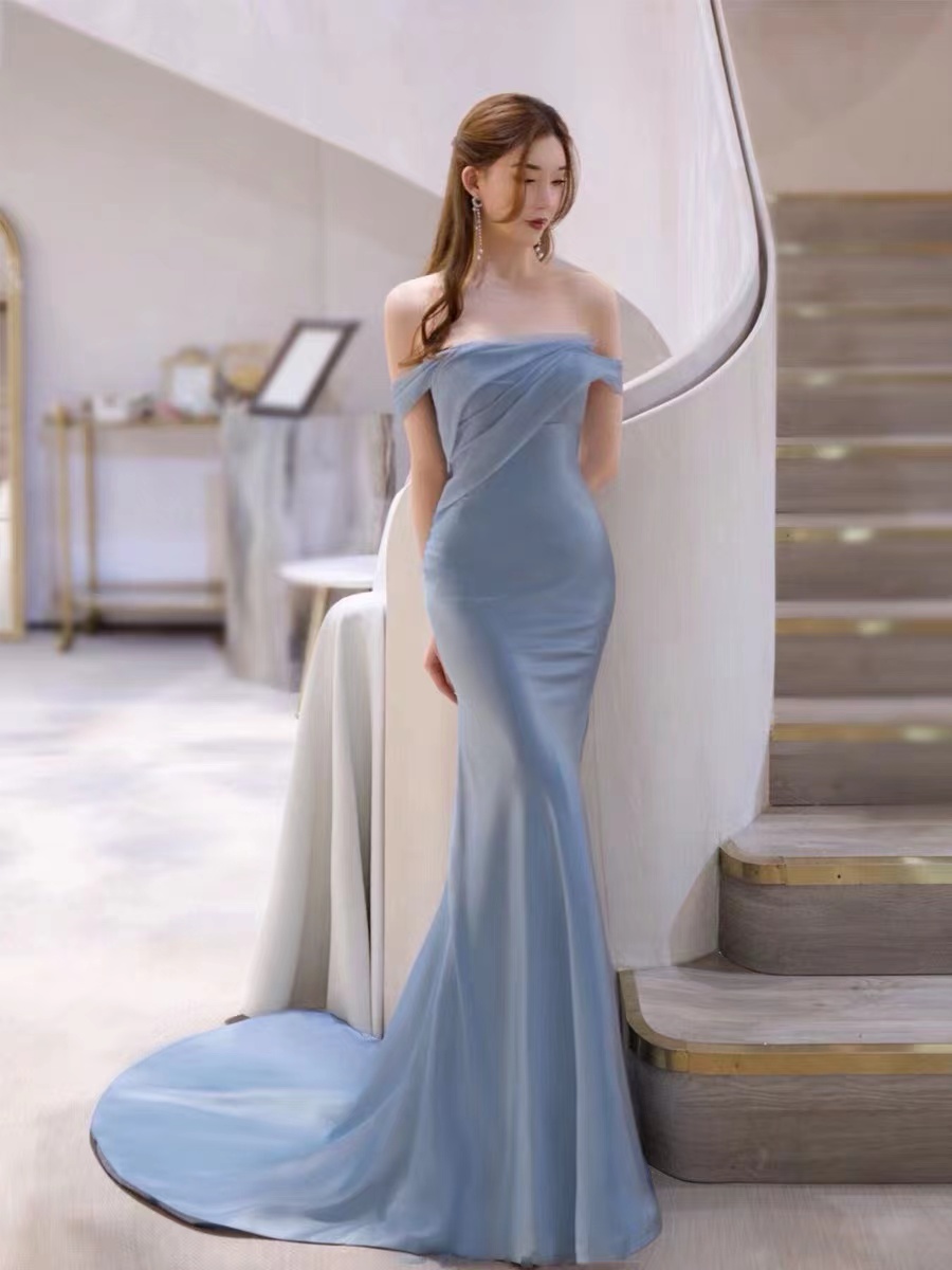 Blue Evening Dresses, Formal Dresses, Simple Prom Dresses, 2024 Evening Dress, Evening Dresses 2025, Robe De Soiree, Elegant Evening Dresses,