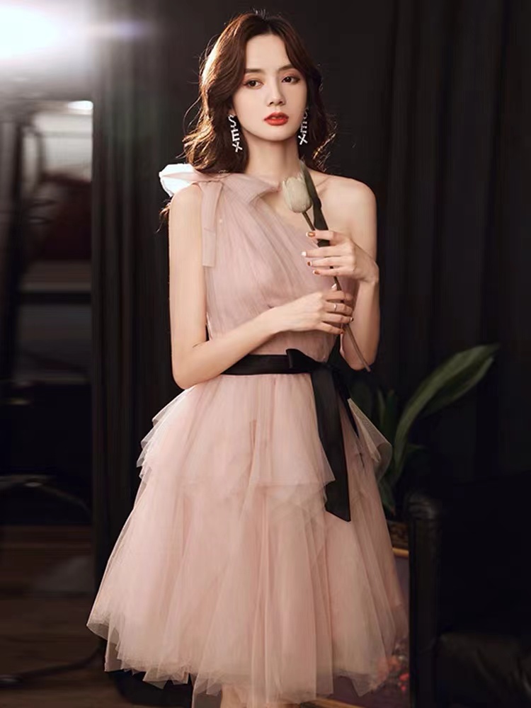 One Shoulder Prom Dress, Short Prom Dresses, Rose Pink Prom Dresses, Tulle Prom Dresses, Robes De Cocktail, Homecoming Dresses Short, 2024 Prom