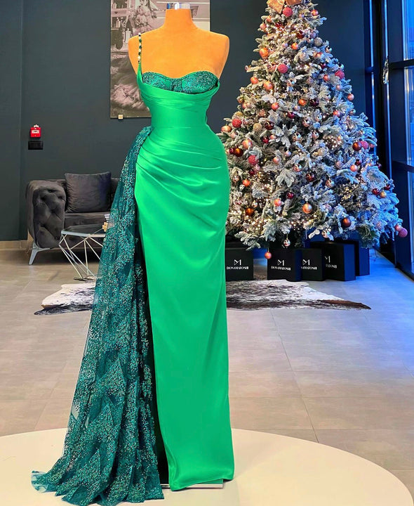Lace Prom Dresses, Sexy Party Dresses, Sweetheart Neck Prom Dresses, Evening Dresses Long, Green Evening Dress, Lace Applique Evening Dresses,